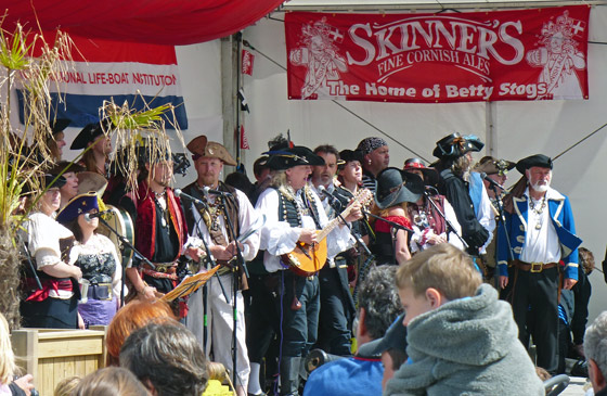 Pirates of St Piran performing at the Falmouth Sea Shanty Festival.